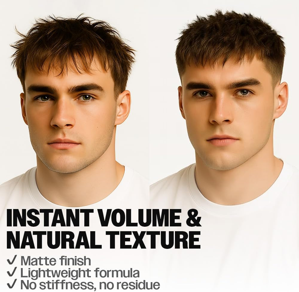 Hair Styling Powder for Men 0.70 Oz (20Ml) | Texture Powder | Matte Finish | 24 Hours All Day Hold | Adds Volume & Texture | Lightweight | Non-Sticky | No Shine | Texturizing Product