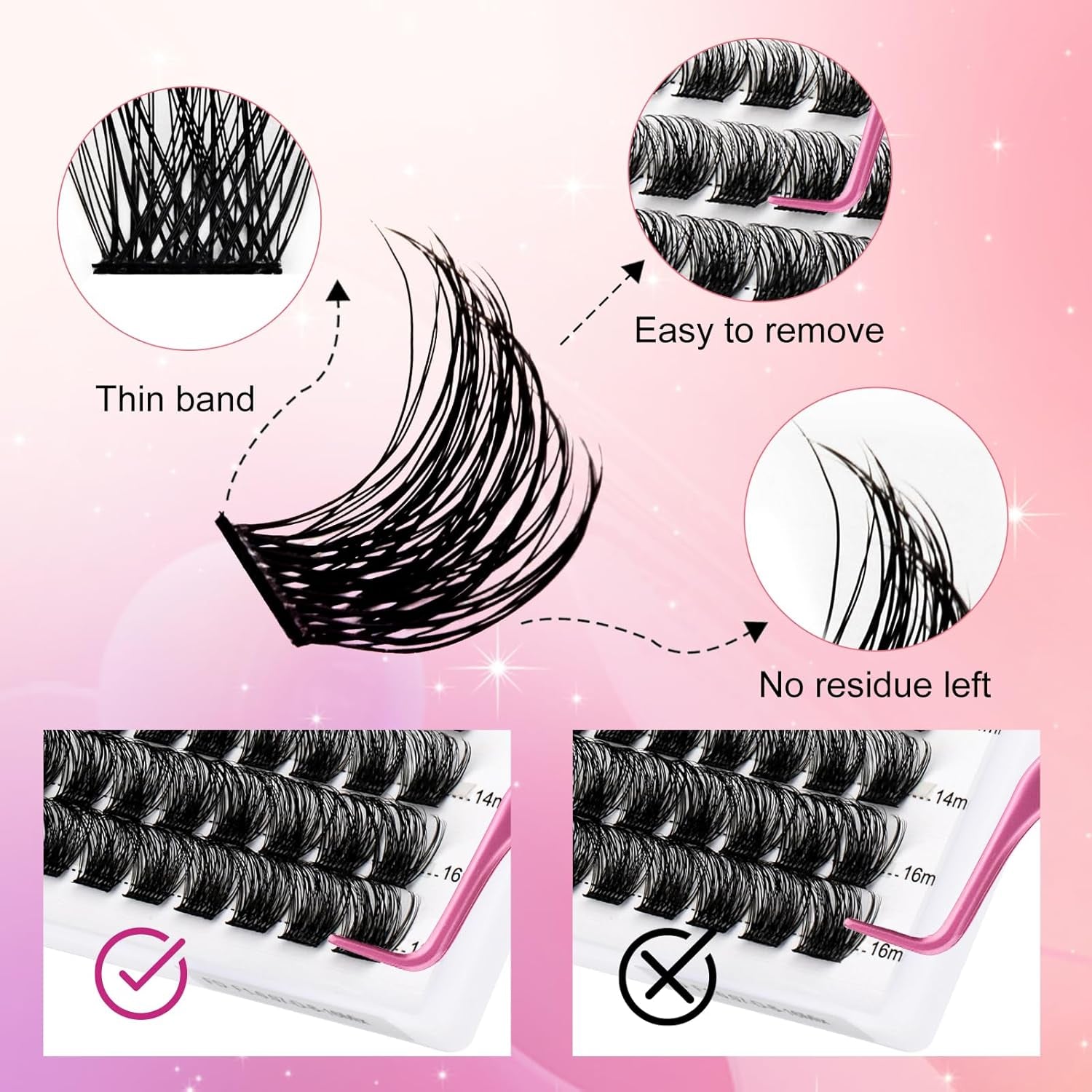Lash 120Pcs 0.07Mm D Curl 8-16Mm 40D Mixed Trays Customizable DIY Eyelash Extensions for Beginners