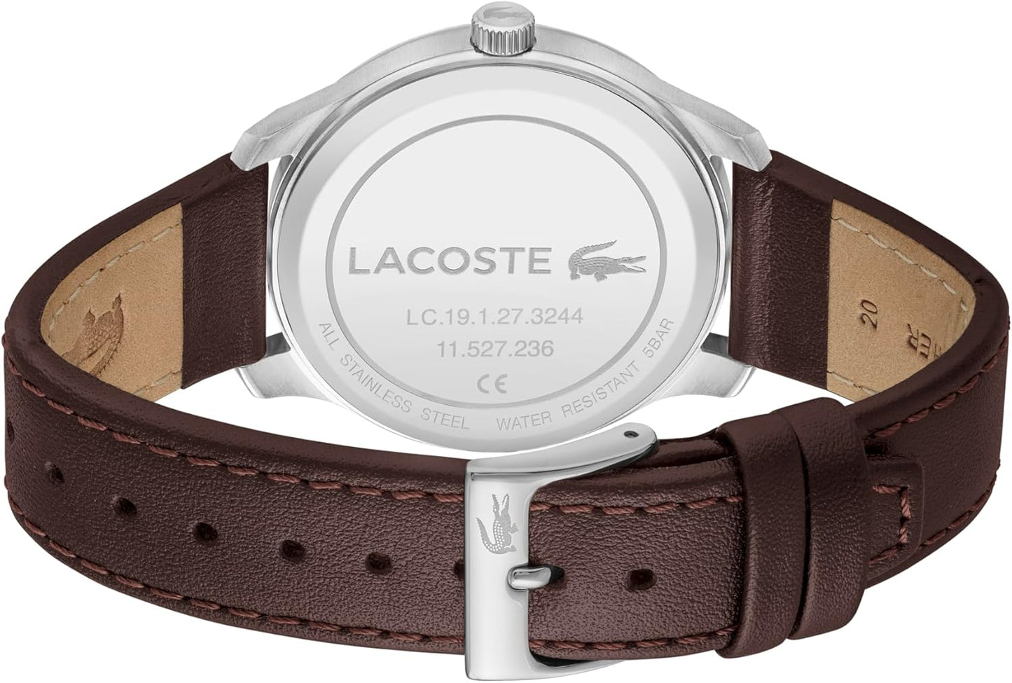 Lacoste Three Hand Quartz Movement Watch for Men Lisbon Collection with Stainless Steel Bracelet or Leather Strap