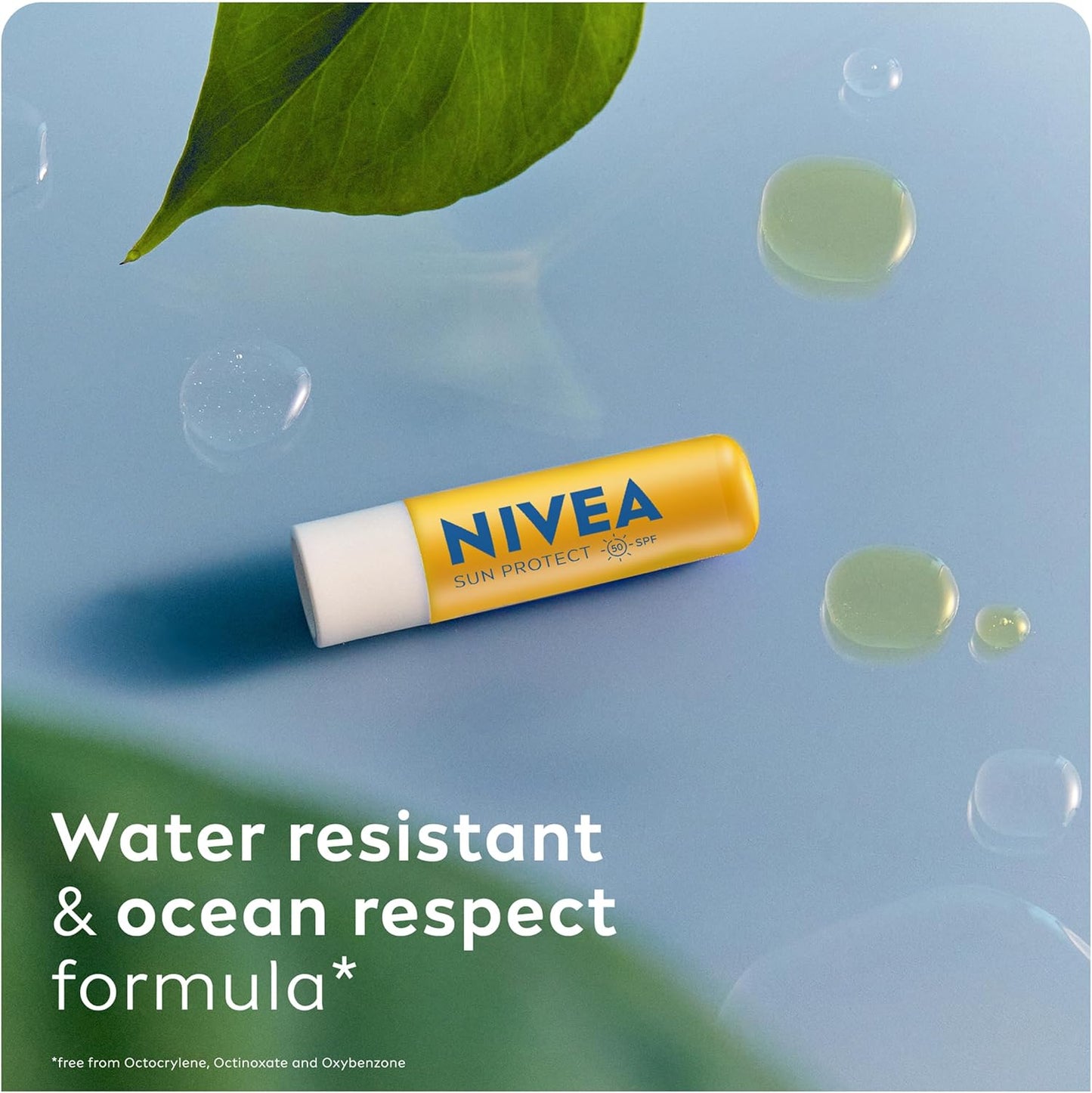 Protect Caring Lip Balm SPF50 (4.8G), Factor 50 Balm with Shea Butter, Protection against UVA/UVB Rays with 24H Moisture, Lip Care, No White Cast