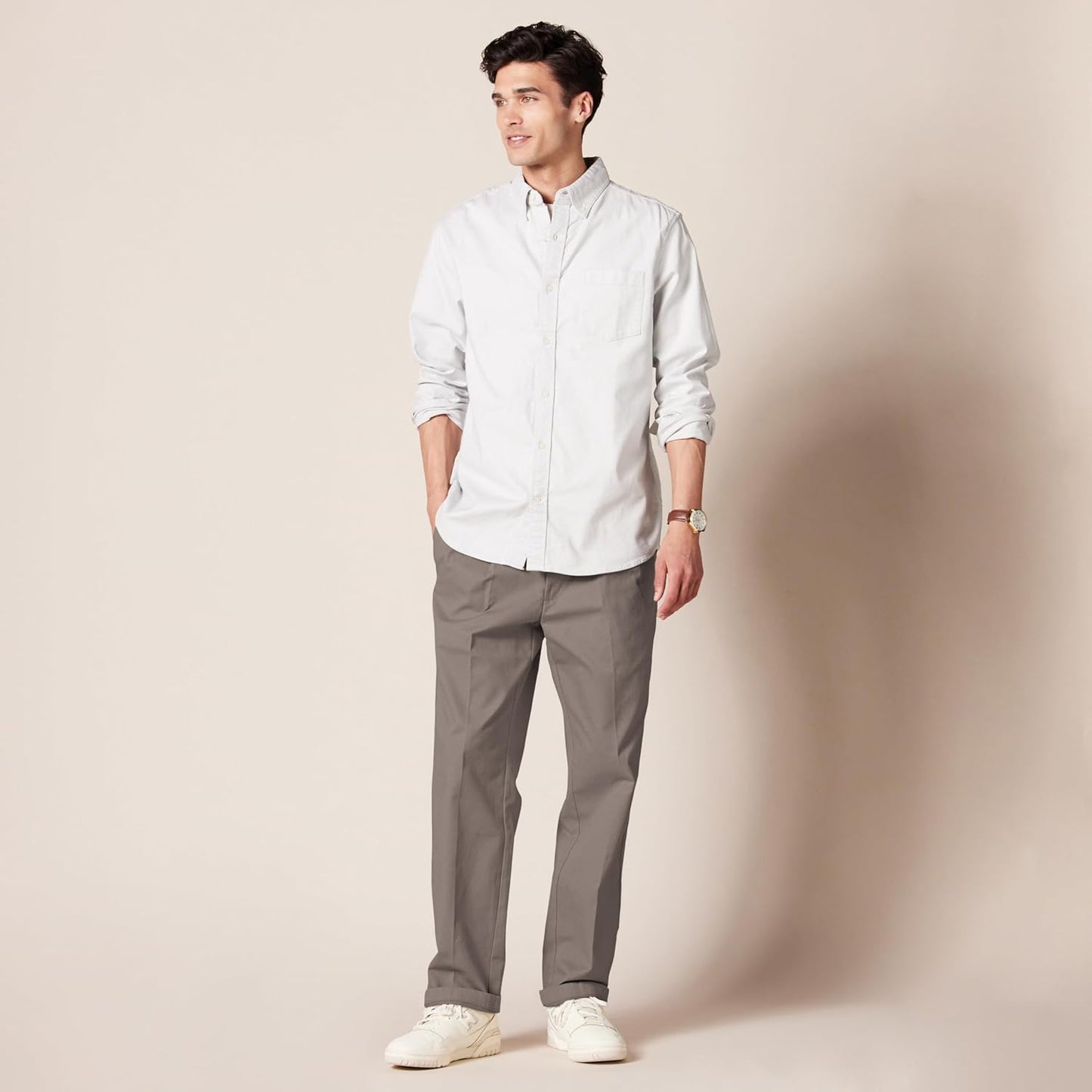 Men'S Classic-Fit Wrinkle-Resistant Pleated Chino Trousers (Available in Big & Tall)