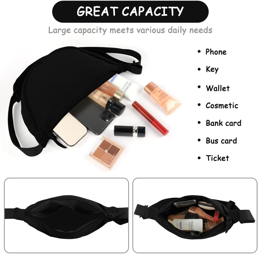 Crescent Bag, Nylon Dumpling Bag for Women, Hobos Crossbody Bag with Adjustable Strap, Women'S Casual Messenger Bag, Solid Color Chest Bag Shoulder Bag for Daily Use