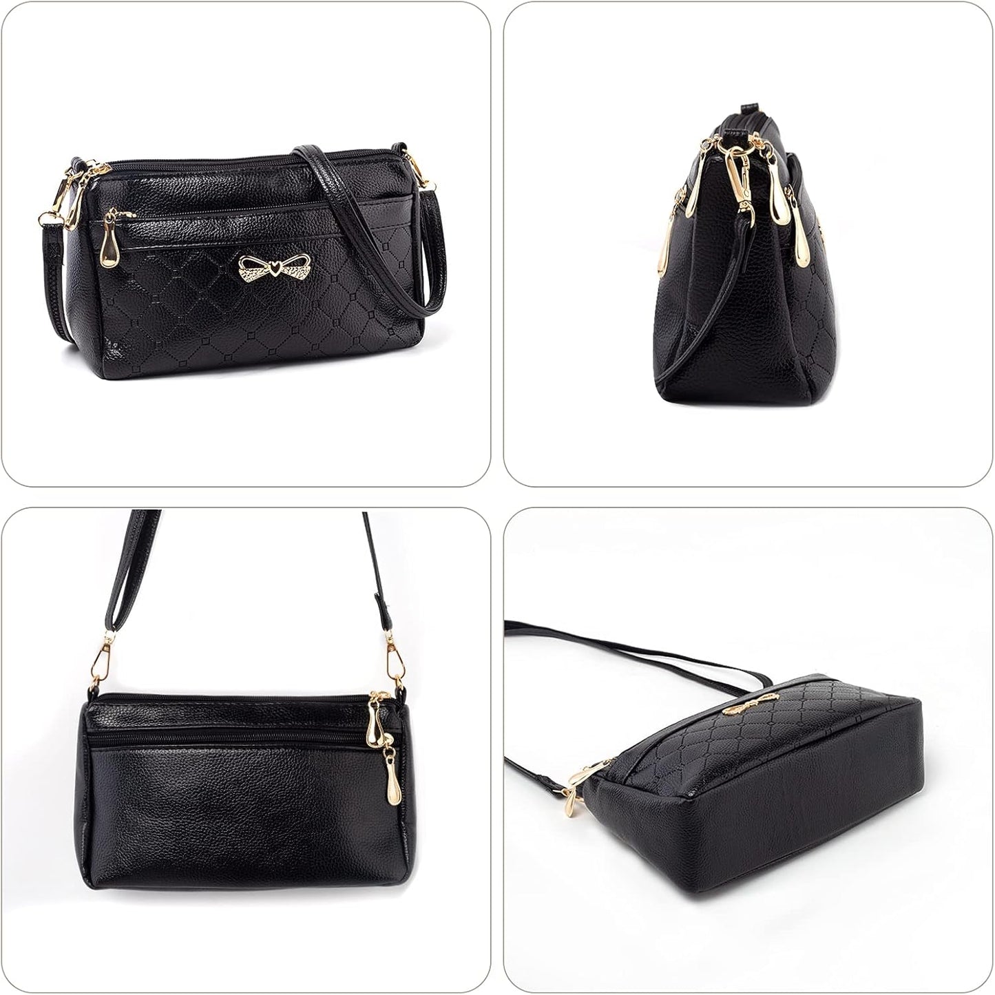 Women Handbags Shoulder Bags Small Square Soft PU Leather Cross Body Ladies Bags Elegant Butterfly Decoration
