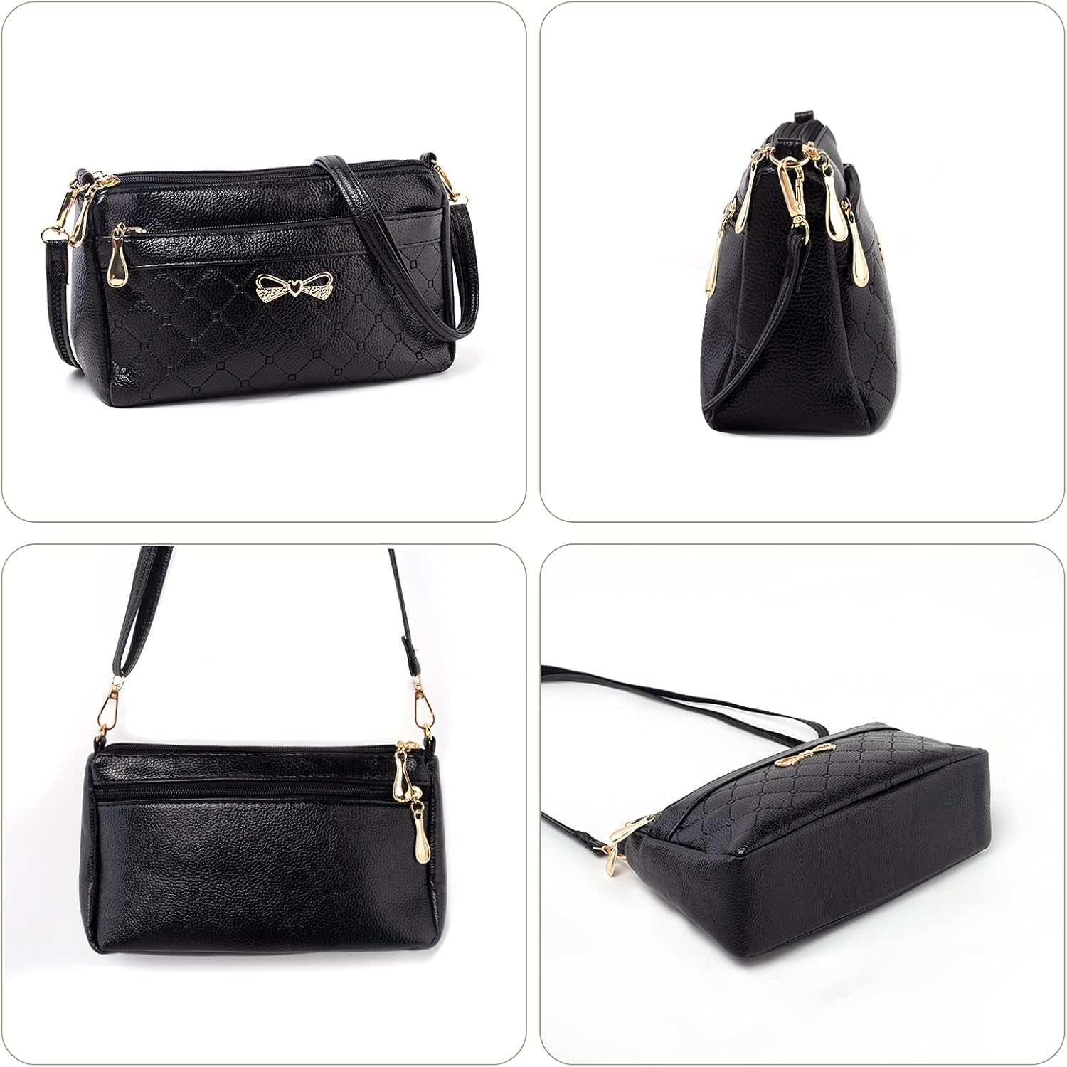 Women Handbags Shoulder Bags Small Square Soft PU Leather Cross Body Ladies Bags Elegant Butterfly Decoration