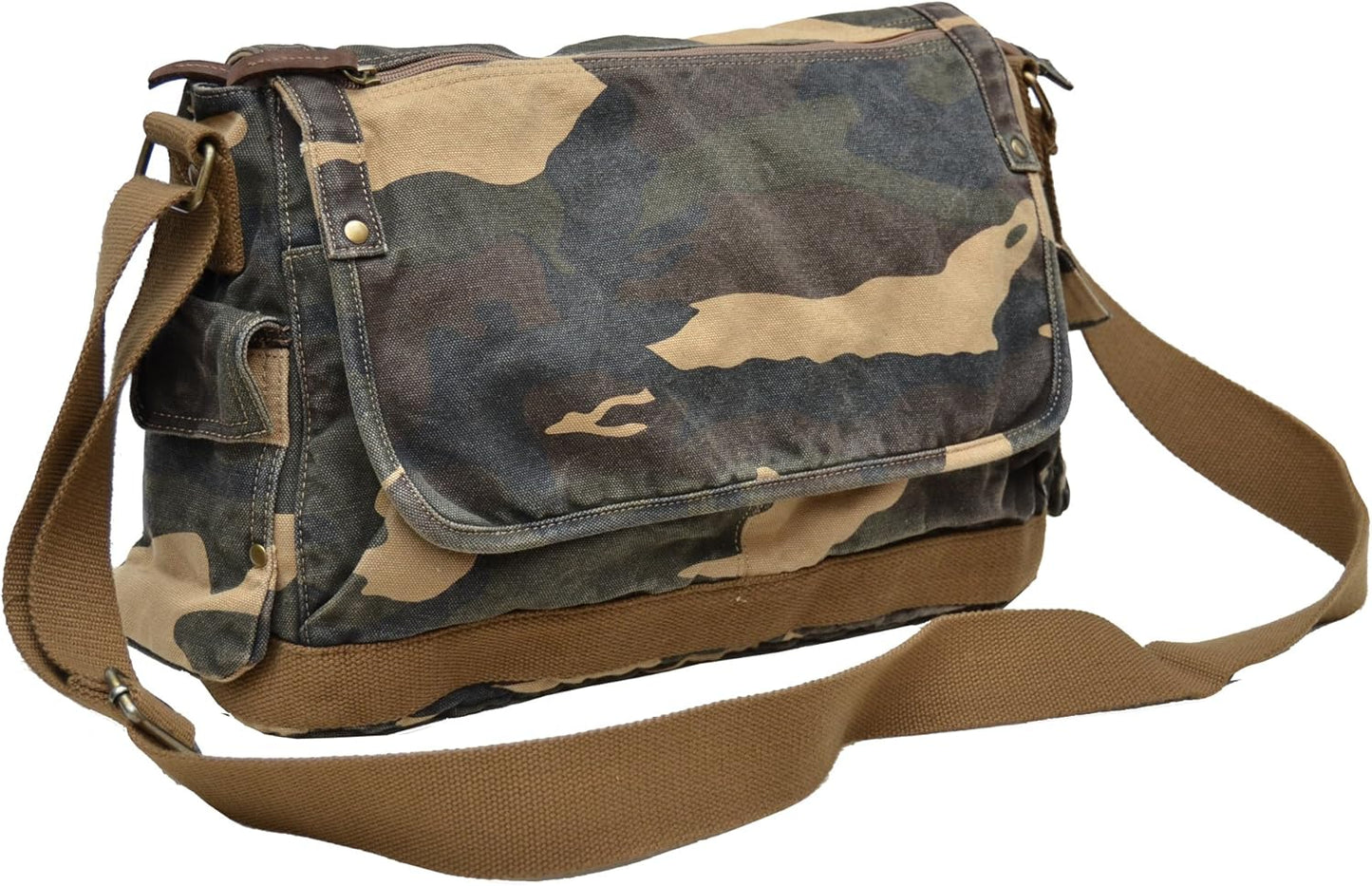 Canvas Shoulder Bag - Vintage Cross Body Messenger Bag Mens Satchel 15.6"