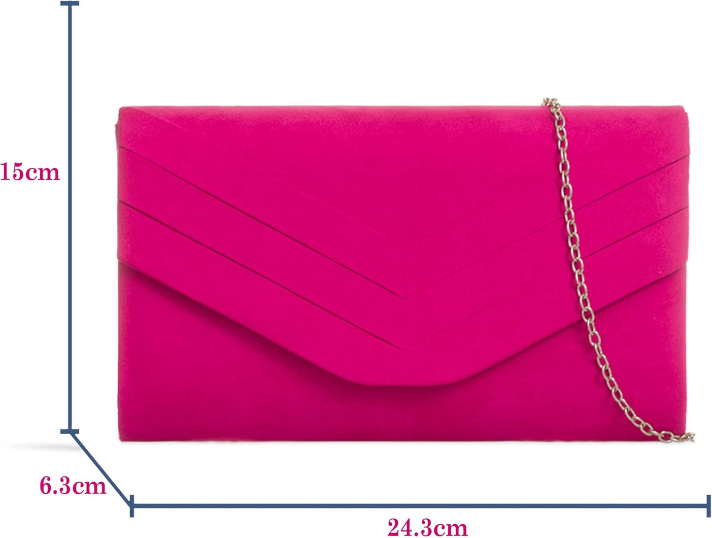 Women'S Stylish Suede Envelop Style Bridal Wedding Evening Clutch Party Purse Hand Bag