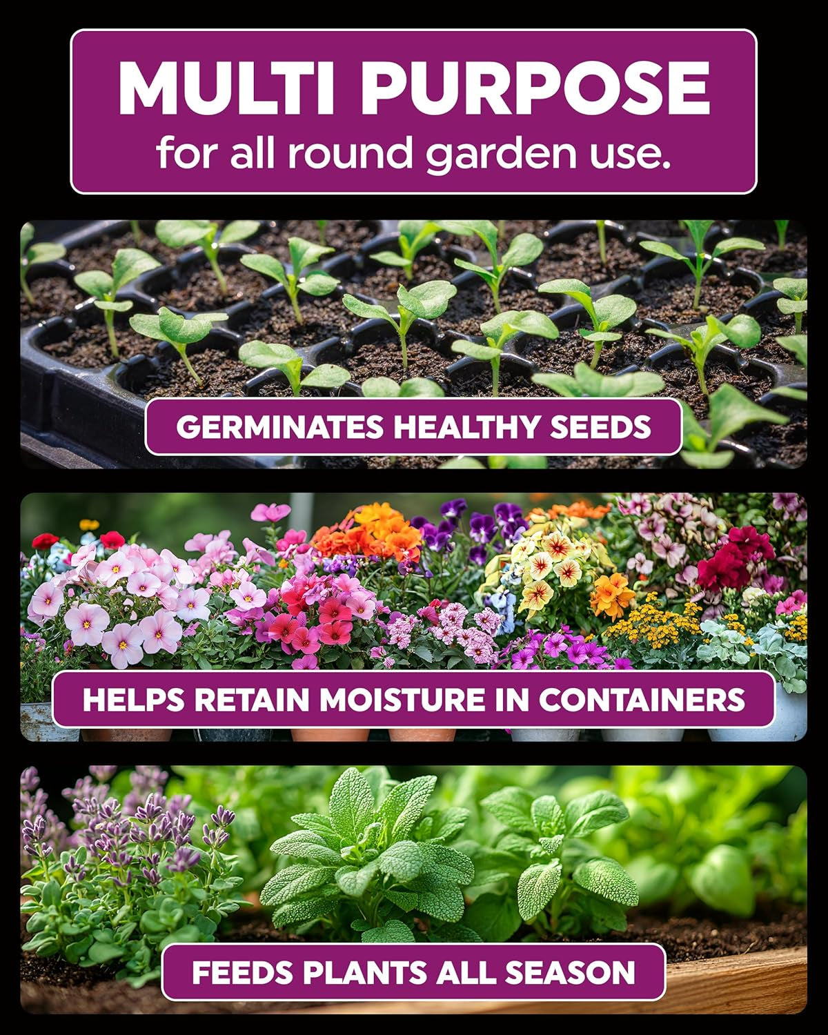 Multi-Purpose Compost for Use All around the Garden – Promotes Healthy Growth, Vibrant Flowers & Strong Roots – 40L