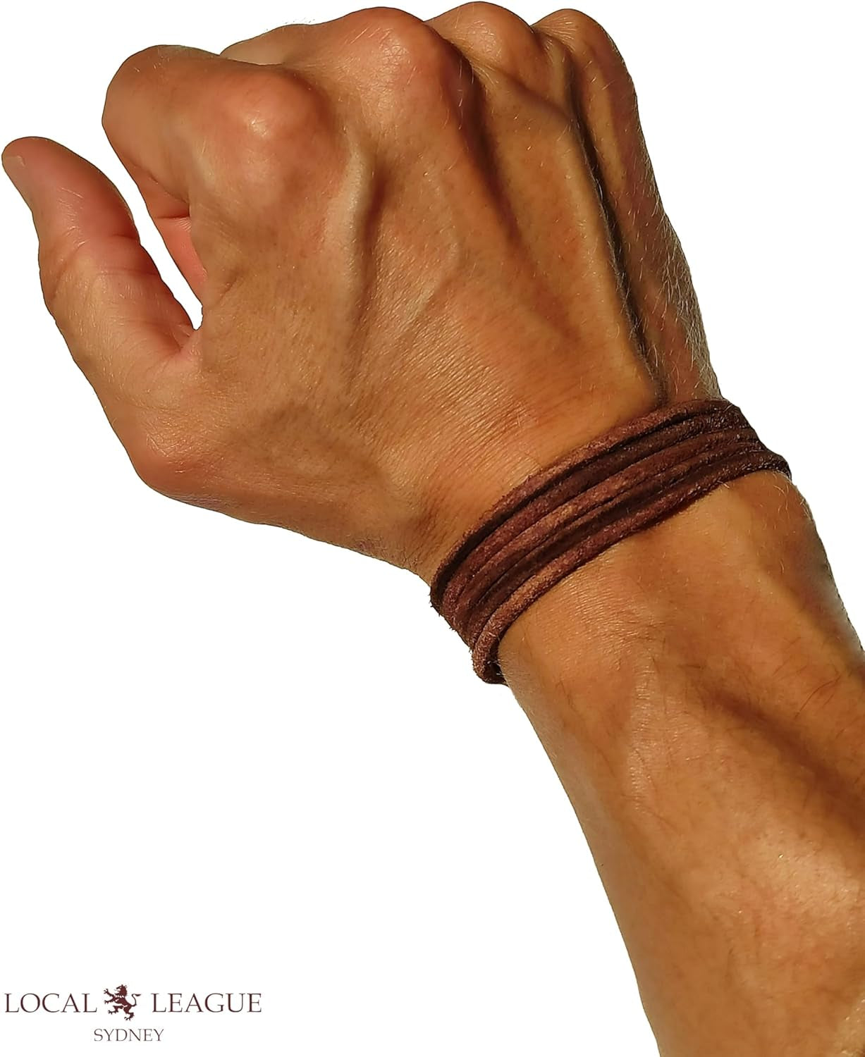 Mens Leather Wrap Bracelet SURF PATROL AUSTRALIA - Fully Adjustable - Multilayer Cord Wristband BLACK/BROWN for Men, Boys, Women, Braided Rope BEACH Party Festival Holidays Boyfriend