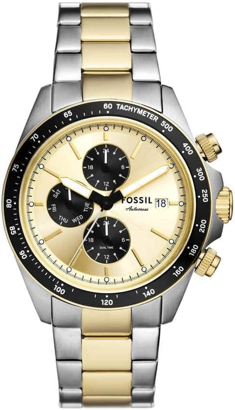 Fossil Autocross Watch for Men, Quartz Multifunction Movement with Stainless Steel or Leather Strap
