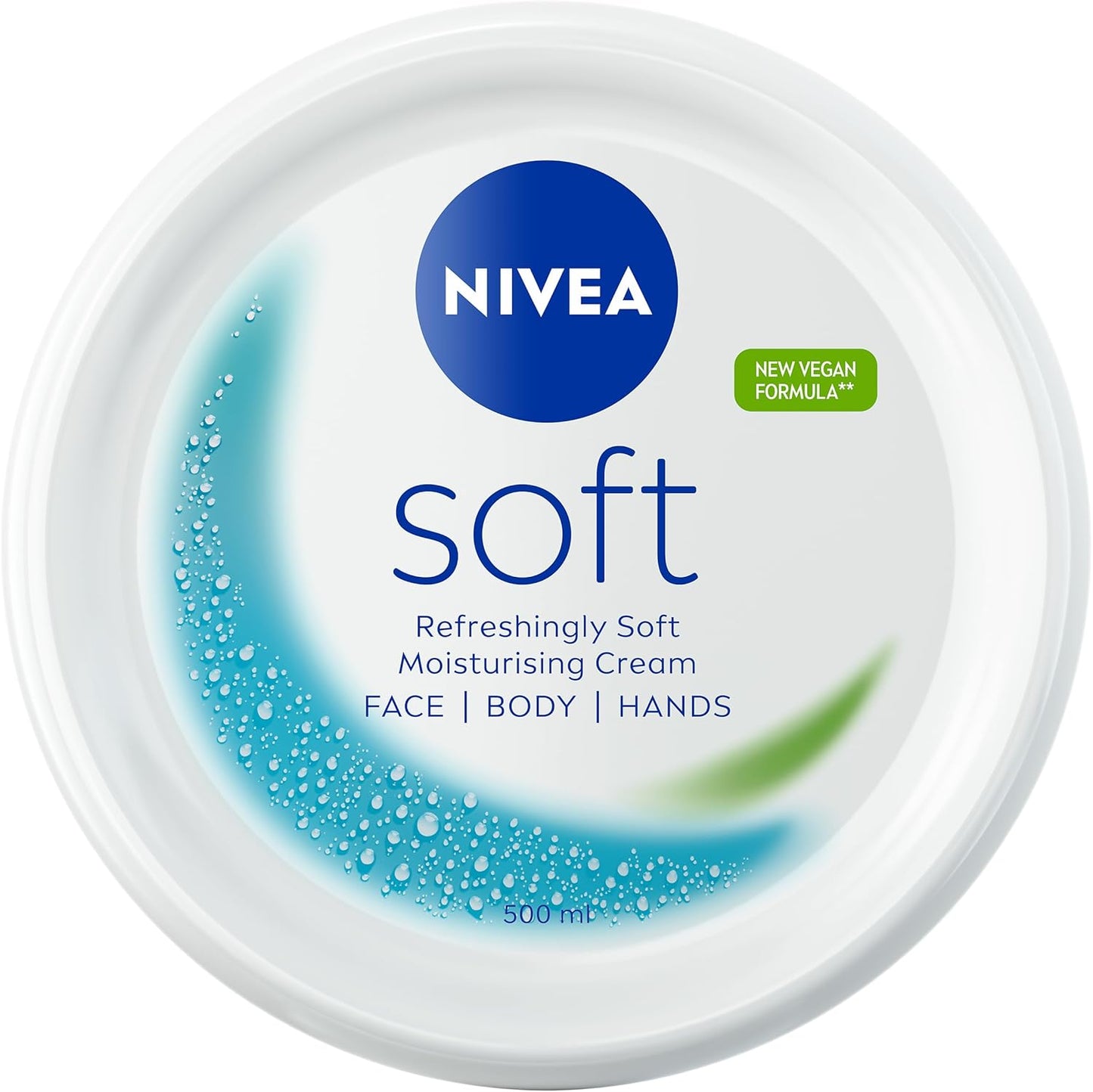 Soft Moisturising Cream (500Ml), 48H Face Moisturiser for Face, Body and Hands with Vitamin E and Jojoba Oil, Hand Lotion Moisturises Deeply, Vegan Formula Day Cream