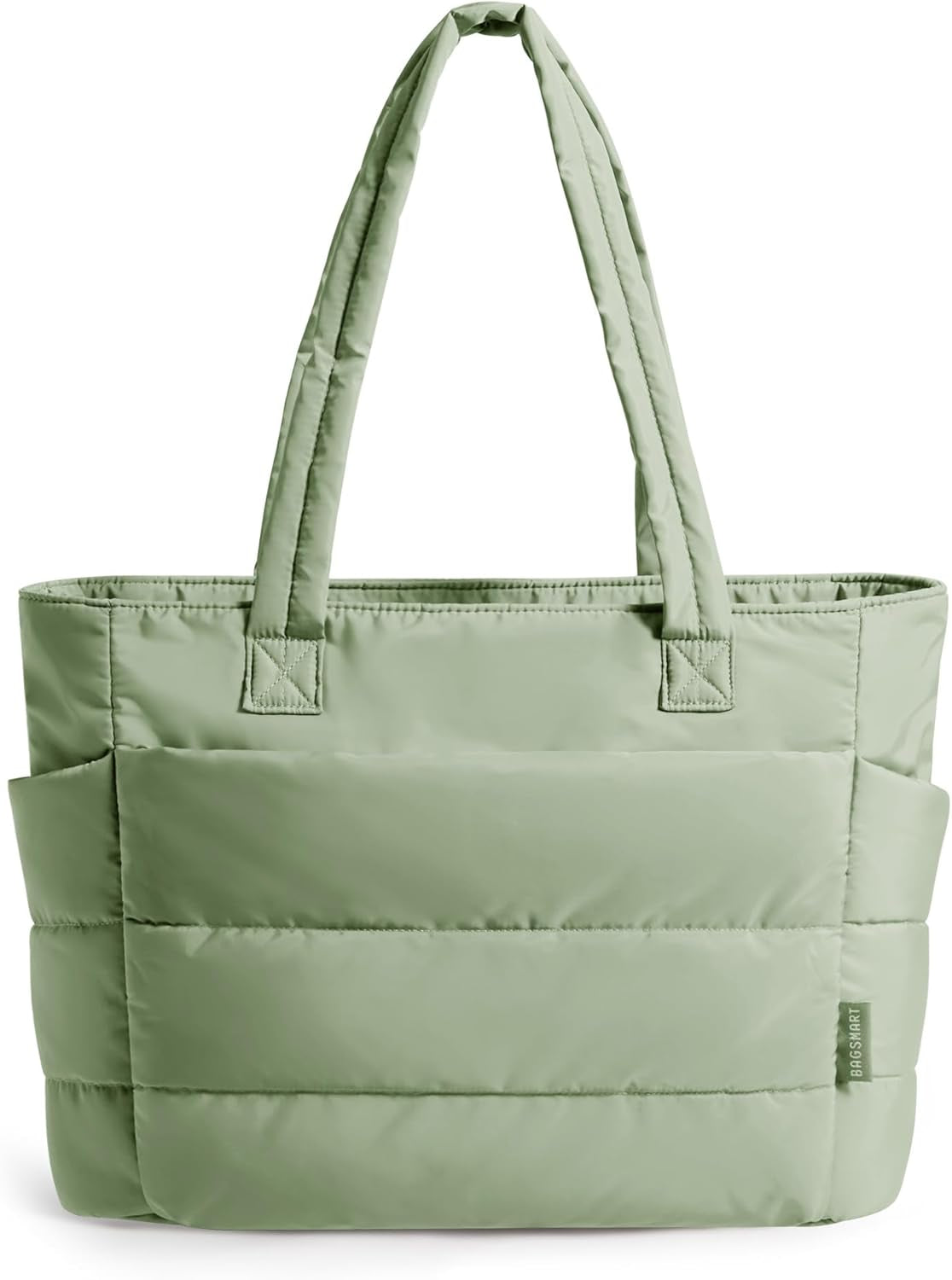 Women'S Puffer Tote Bag, 20L Lightweight Handbag with 15.6 Inch Padded Laptop Compartment, Shoulder Bag for Work Travel School Gym Teacher