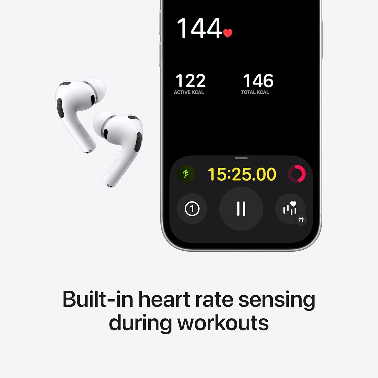 Airpods Pro 3 Wireless Earbuds, Active Noise Cancellation, Live Translation, Heart Rate Sensing, Hearing Aid Feature, Bluetooth Headphones, Spatial Audio, High‑Fidelity Sound, USB‑C Charging