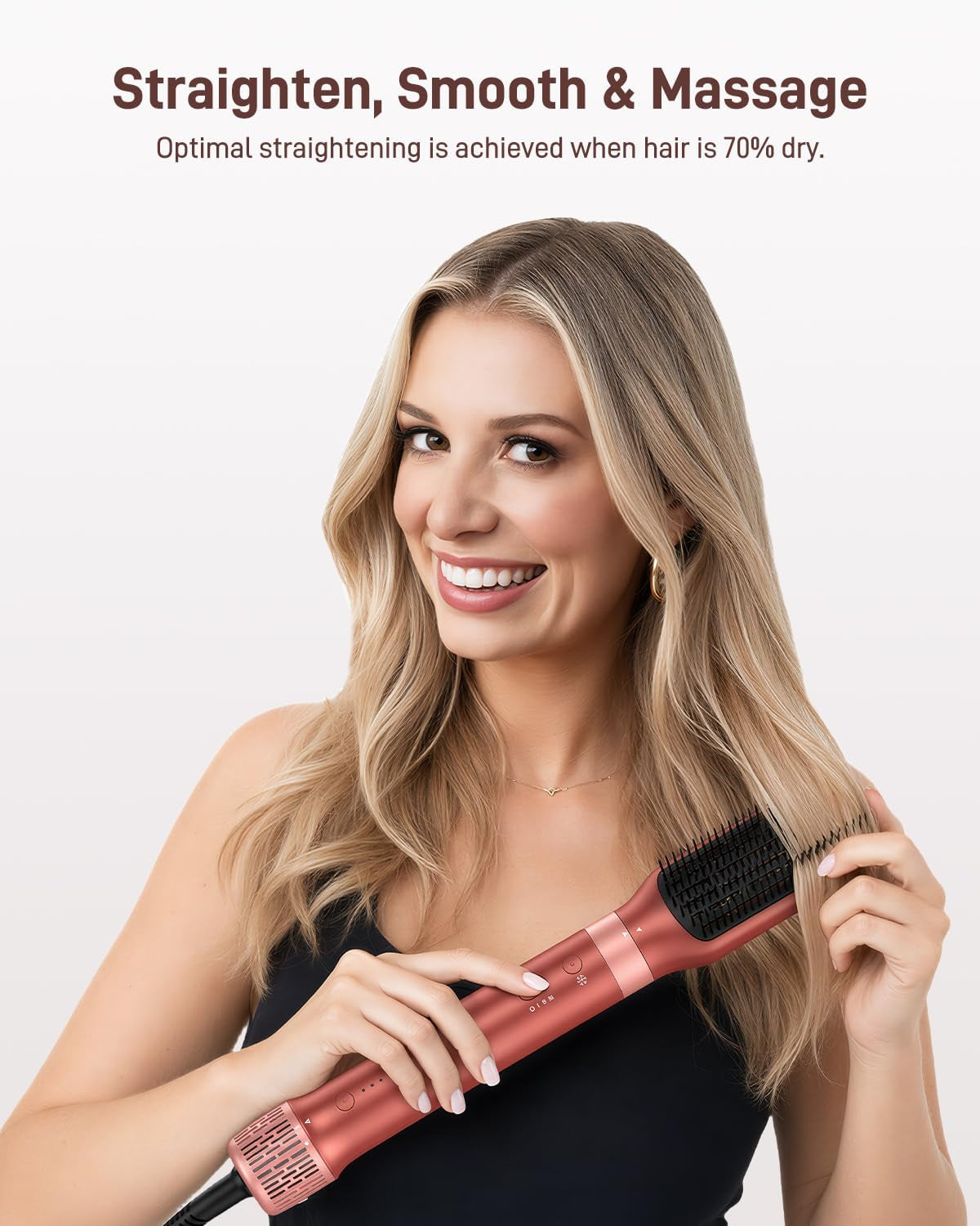 6 in 1 Air Styler, Hair Dryer Brush & Curling Wand, Fast Drying, Automatic Curler, No Heat Damage, Straightening & Volumising with Storage Bag, Perfect as a Gift