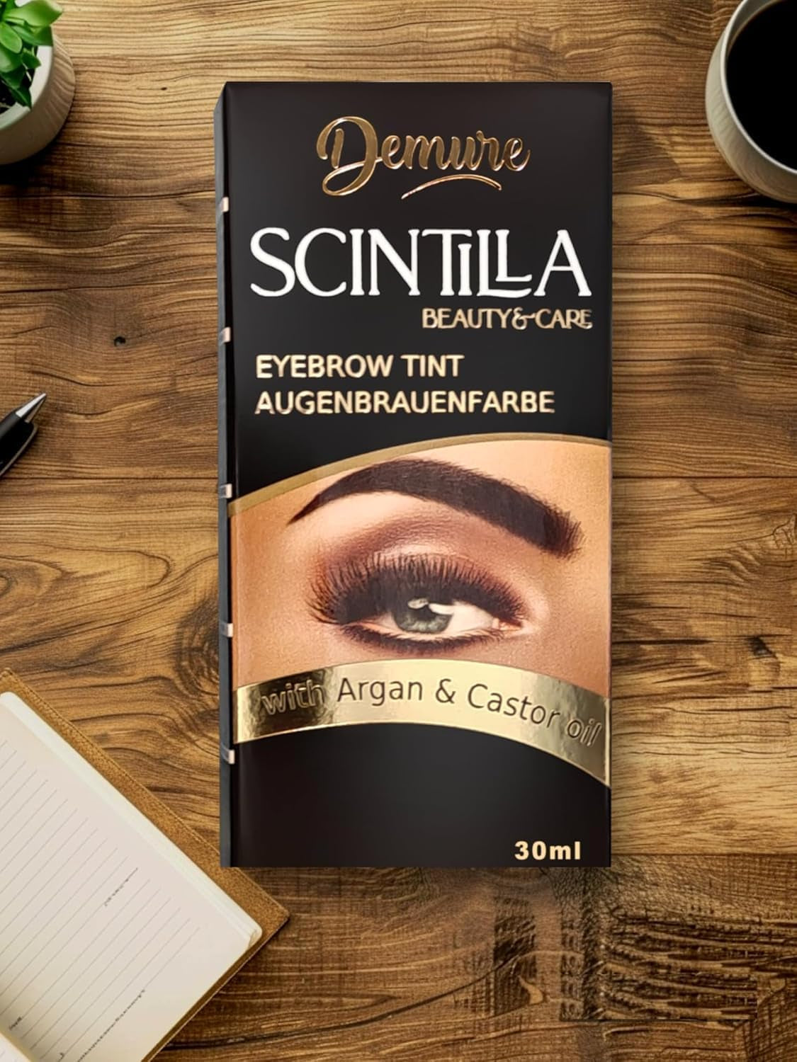 Eyebrow Tint Set with Developer, 20+ Applications, up to 4 Weeks Lasting Effect, Brow Dye Kit with Argan and Castor Oil, All in One Tinting Set (3.0 Dark Brown)