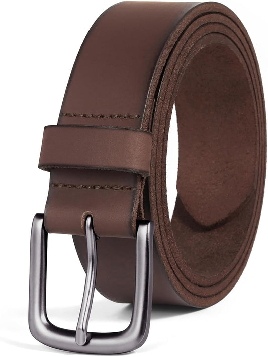 Men'S Genuine Leather Casual Every Day Jeans Belts, Handmade Men Leather Belt with Gift Box