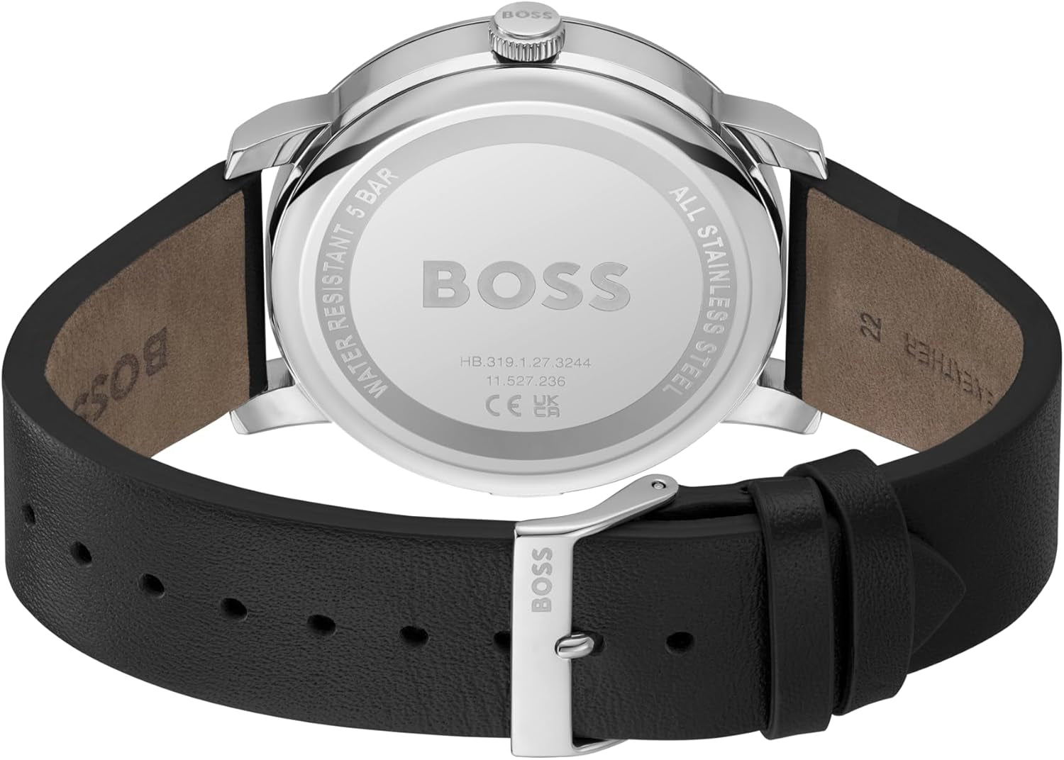 BOSS Analogue Multifunction Quartz Watch for Men CONTENDER Collection with Black or Brown Leather Strap