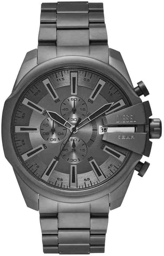 Diesel Mega Chief Slim Watch for Men, Chronograph Movement with Stainless Steel or Leather Strap