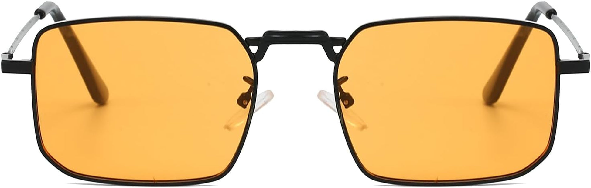 Rectangle Sunglasses Metal Frame for Men Women Retro Square Sunglasses Tinted Lens 90S Vintage Shades UV400 Protection