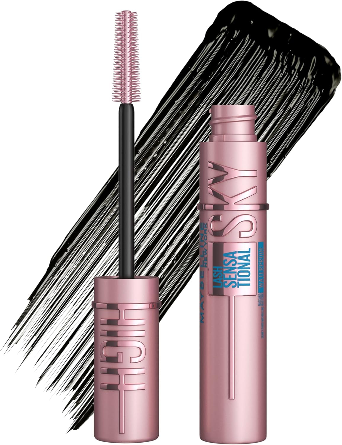 Mascara, Lash Sensational Sky High Volumizing & Thickening, Eyelash Lengthening, Flake-Free Formula, Waterproof Mascara, Full Volume Mascara, Colour: Black