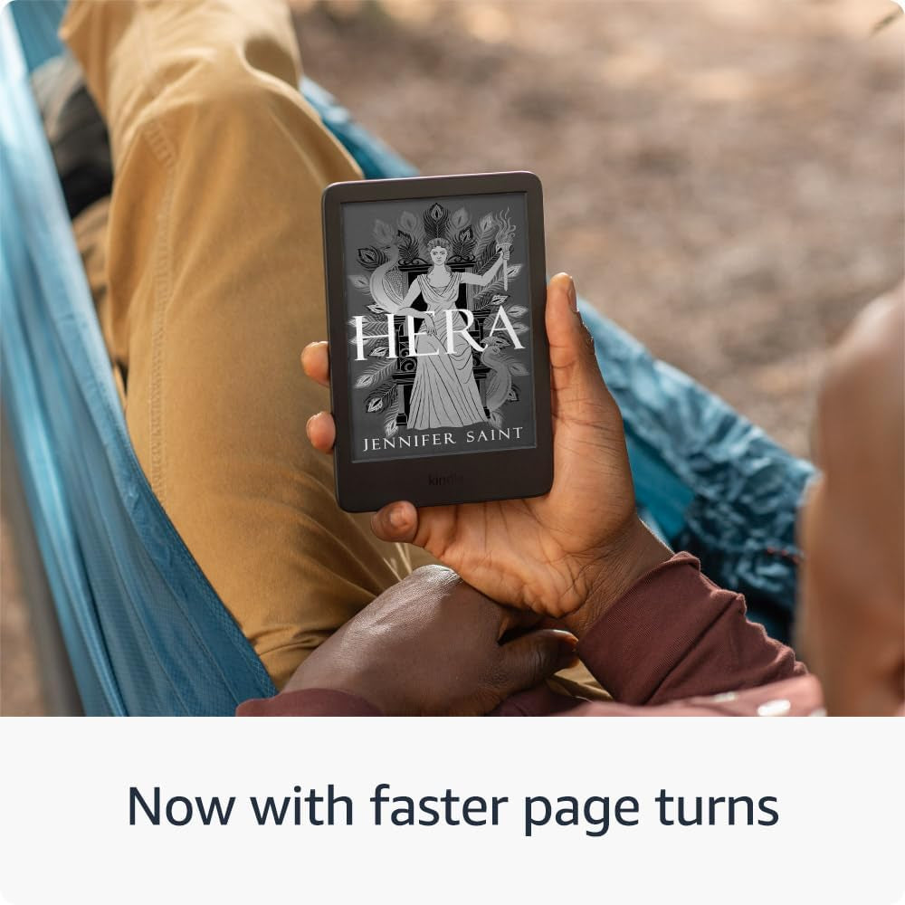 Kindle (Newest Gen) – Lightest and Most Compact Kindle with Glare-Free Display, Faster Page Turns, Adjustable Front Light and Long Battery Life – 16 GB – with Ads – Matcha