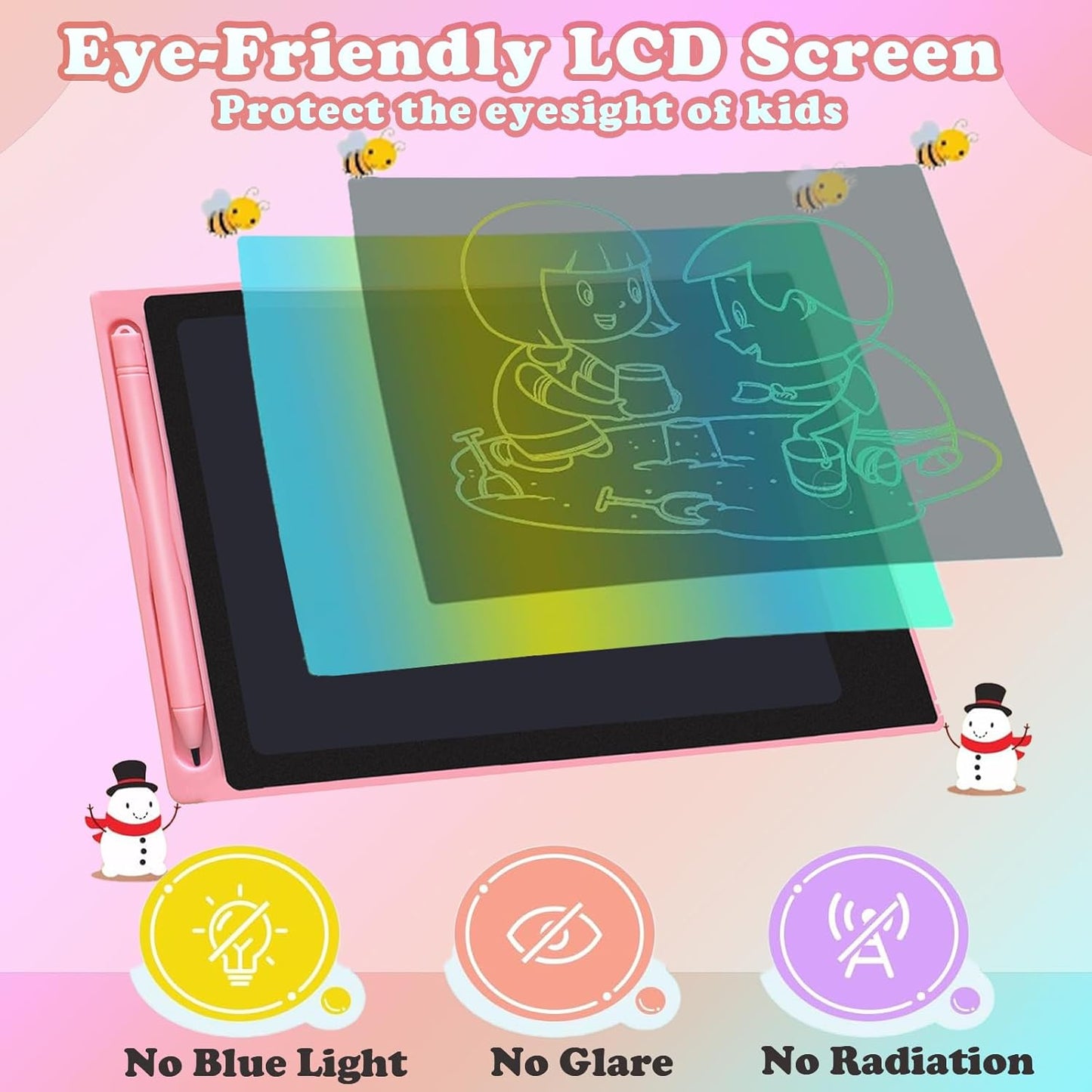 Toys LCD Writing Tablet 4PC 8.5 Inch Colorful Screen Drawing Tablet, Doodle Board for Ages 3-12 Years Old Boys Girls, Electronic Drawing Pad for Kids, Gifts for Christmas & Birthday