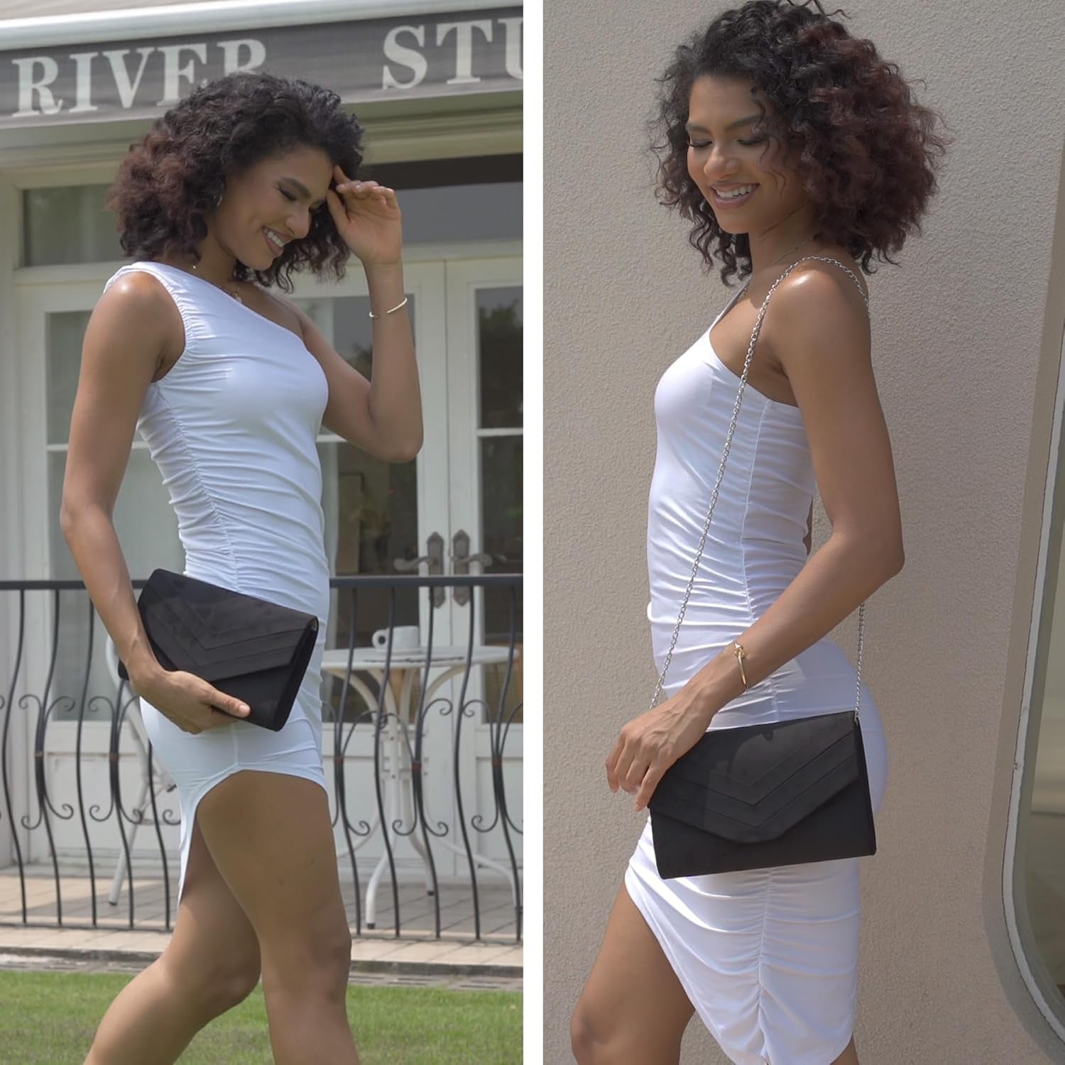 Clutch Bag for Women, Suedu Clutch Bags for Wedding Shoulder Crossbody Evening Bag