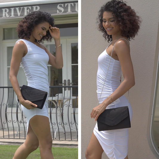 Clutch Bag for Women, Suedu Clutch Bags for Wedding Shoulder Crossbody Evening Bag