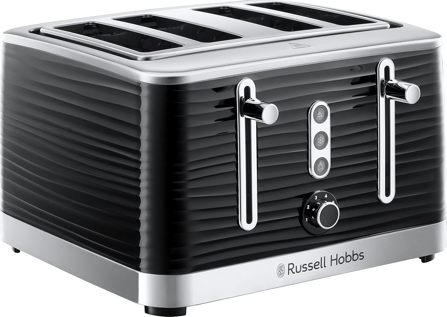 Inspire 4 Slice Toaster (Extra Wide Slots, High Lift Feature, 6 Browning Levels, Frozen/Cancel/Reheat Function with Blue LED Illumination, 1800W, Black Textured High Gloss) 24381