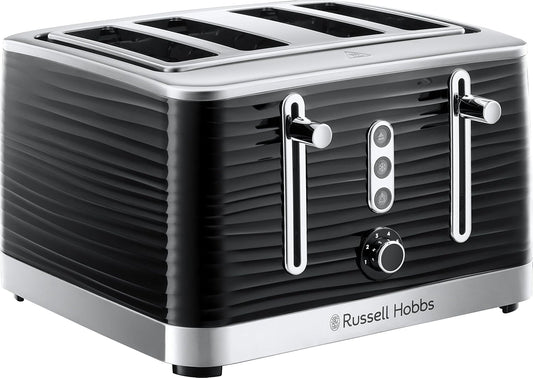 Inspire 4 Slice Toaster (Extra Wide Slots, High Lift Feature, 6 Browning Levels, Frozen/Cancel/Reheat Function with Blue LED Illumination, 1800W, Black Textured High Gloss) 24381