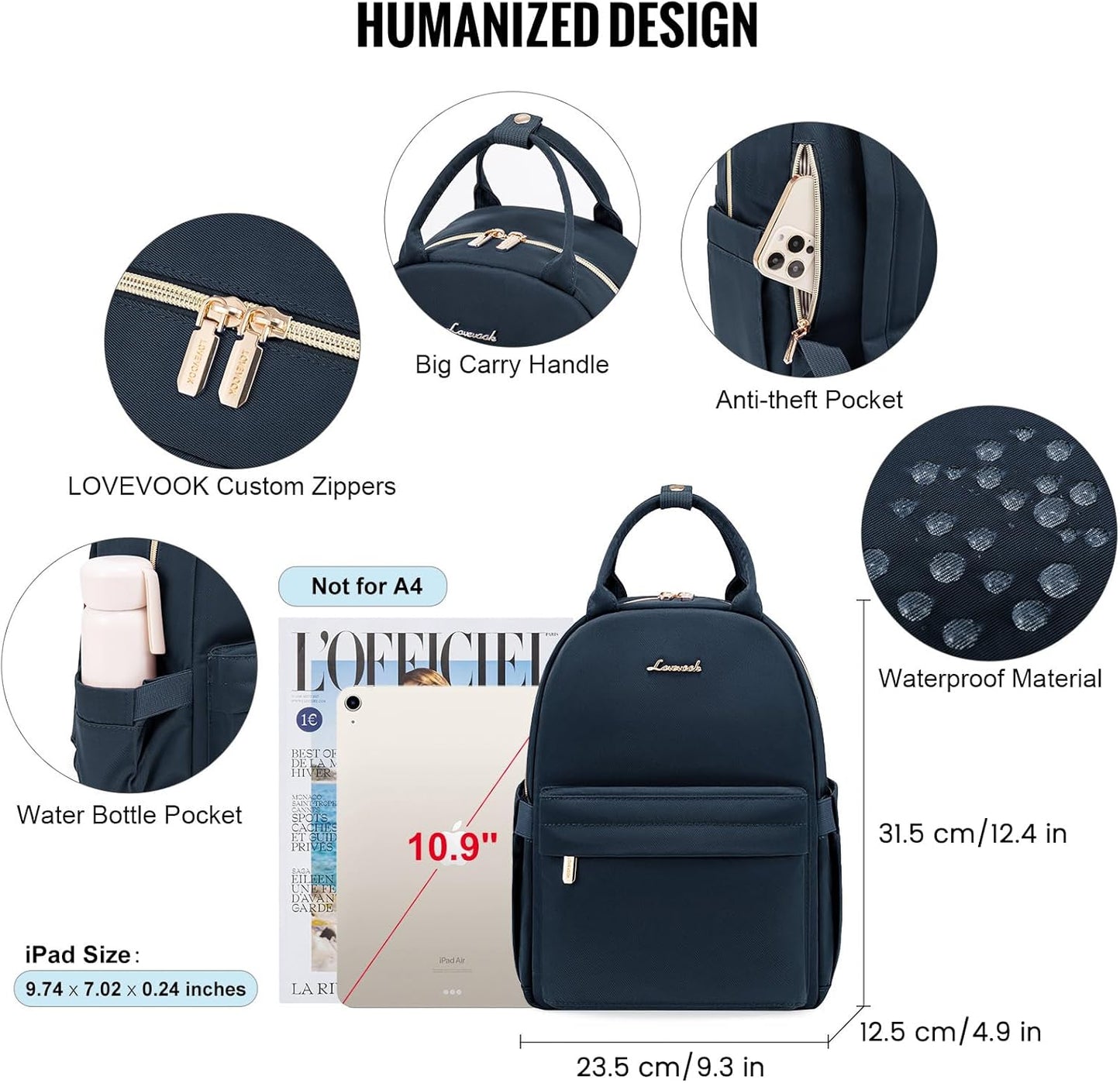 Backpack Womens Small Fashion Backpacks for Ladies School Bags for Girls Waterproof Rucksack Bag for Travel Mini Cute City Casual Daypacks
