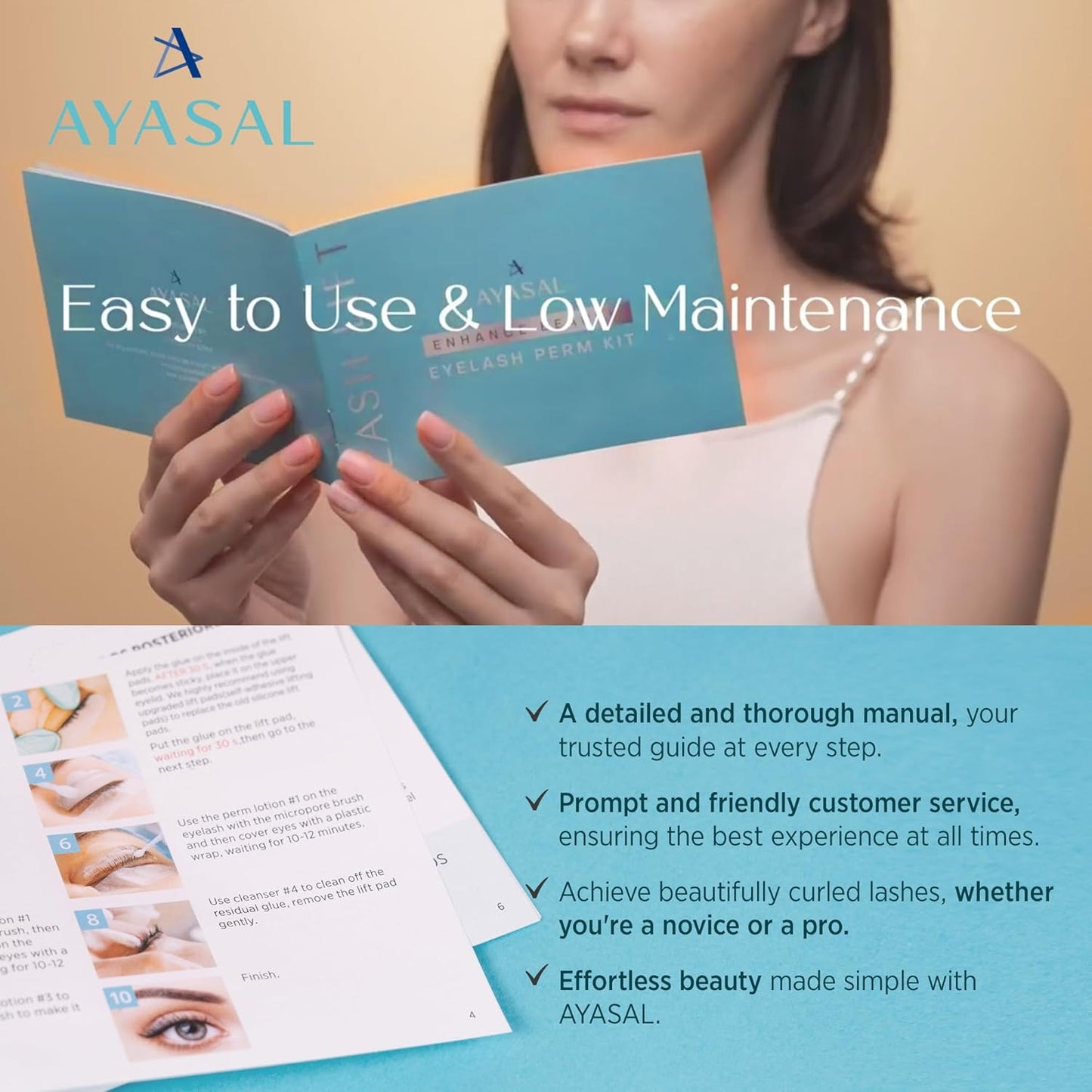 Lash Lift Kit for Women: Hight Quality Eyelash Perm Kit, Detailed Instruction Eyelash Lift Kit, Easy for Beginner and Professional Use, Safe and Effective Salon Results