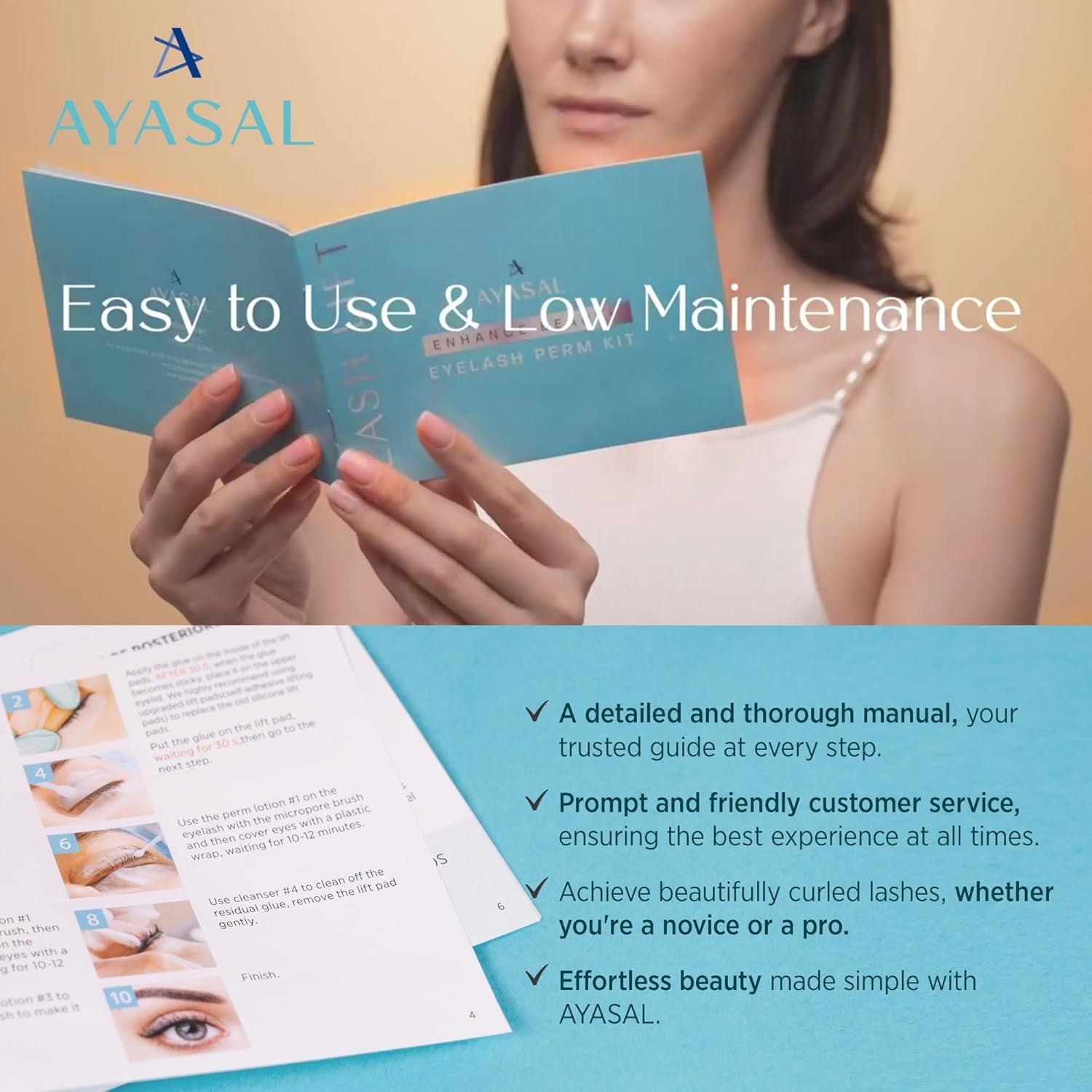 Lash Lift Kit for Women: Hight Quality Eyelash Perm Kit, Detailed Instruction Eyelash Lift Kit, Easy for Beginner and Professional Use, Safe and Effective Salon Results