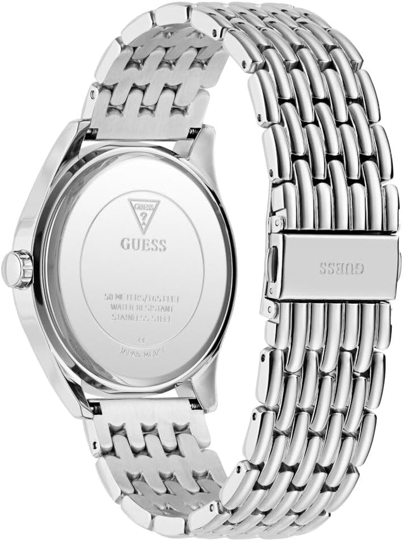 Tate  Men'S Quartz Analogue Stainless Steel Watch 42 Mm Stainless Steel Bracelet Silver 5 Bar Dial Colour Silver Luminous Hands