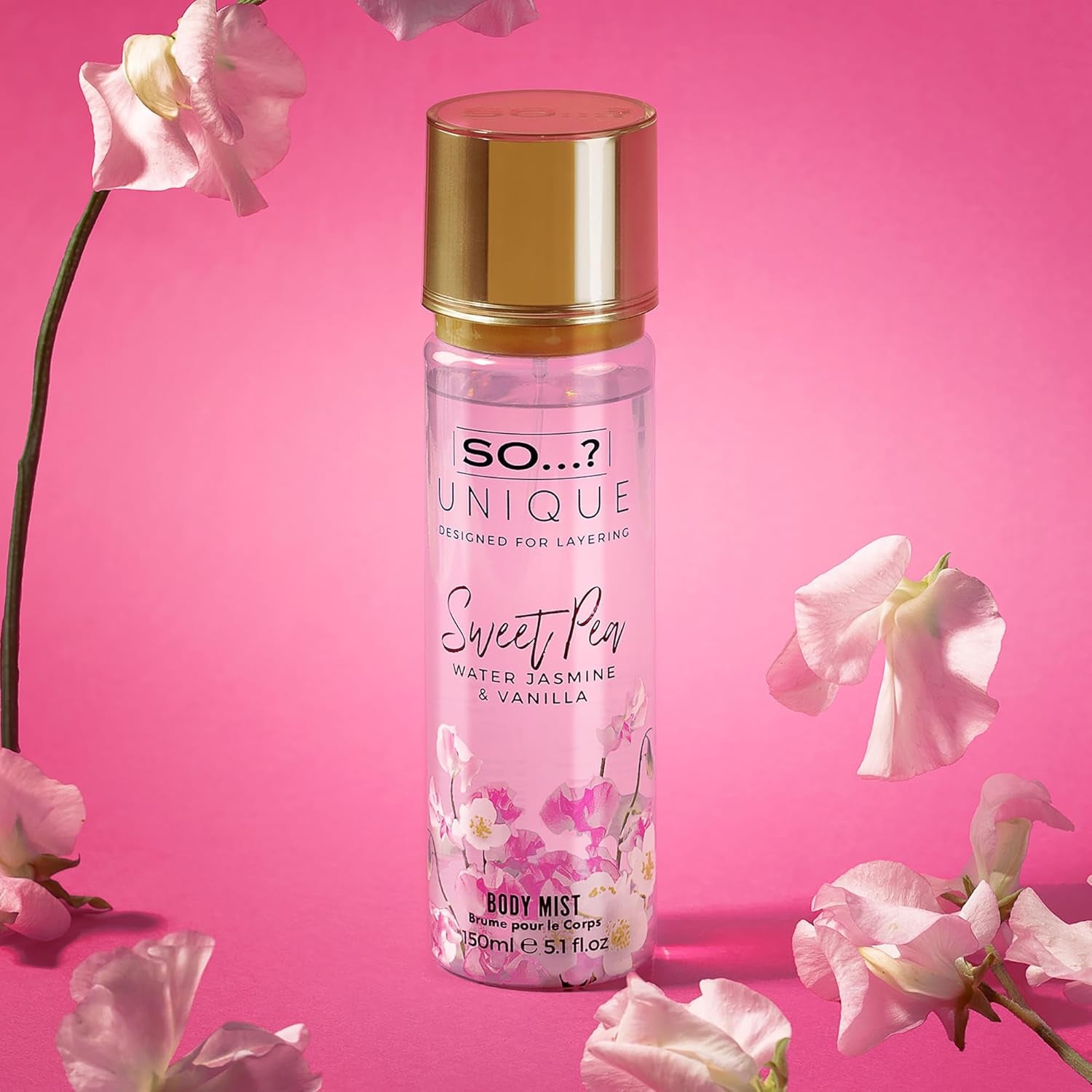 Unique Womens Vegan Sweet Pea Body Mist Fragrance Spray 150Ml