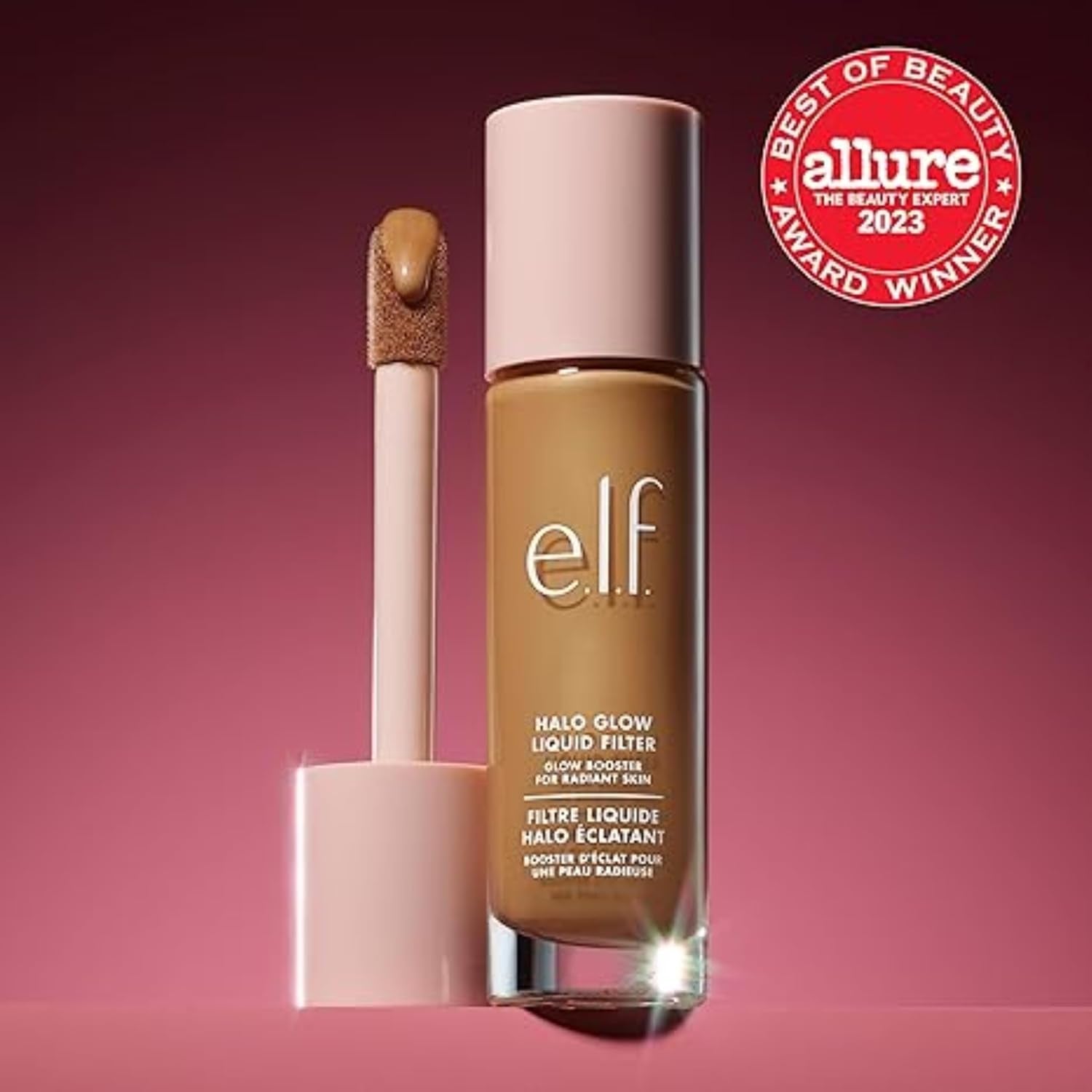 Halo Glow Liquid Filter, Complexion Booster for a Glowing, Soft-Focus Look, Infused with Hyaluronic Acid, Vegan & Cruelty-Free, 3.5 Medium