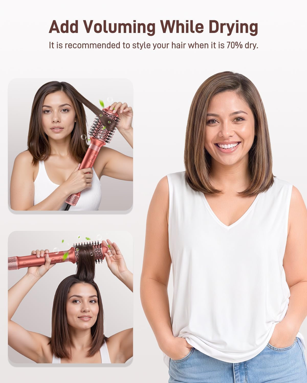 6 in 1 Air Styler, Hair Dryer Brush & Curling Wand, Fast Drying, Automatic Curler, No Heat Damage, Straightening & Volumising with Storage Bag, Perfect as a Gift