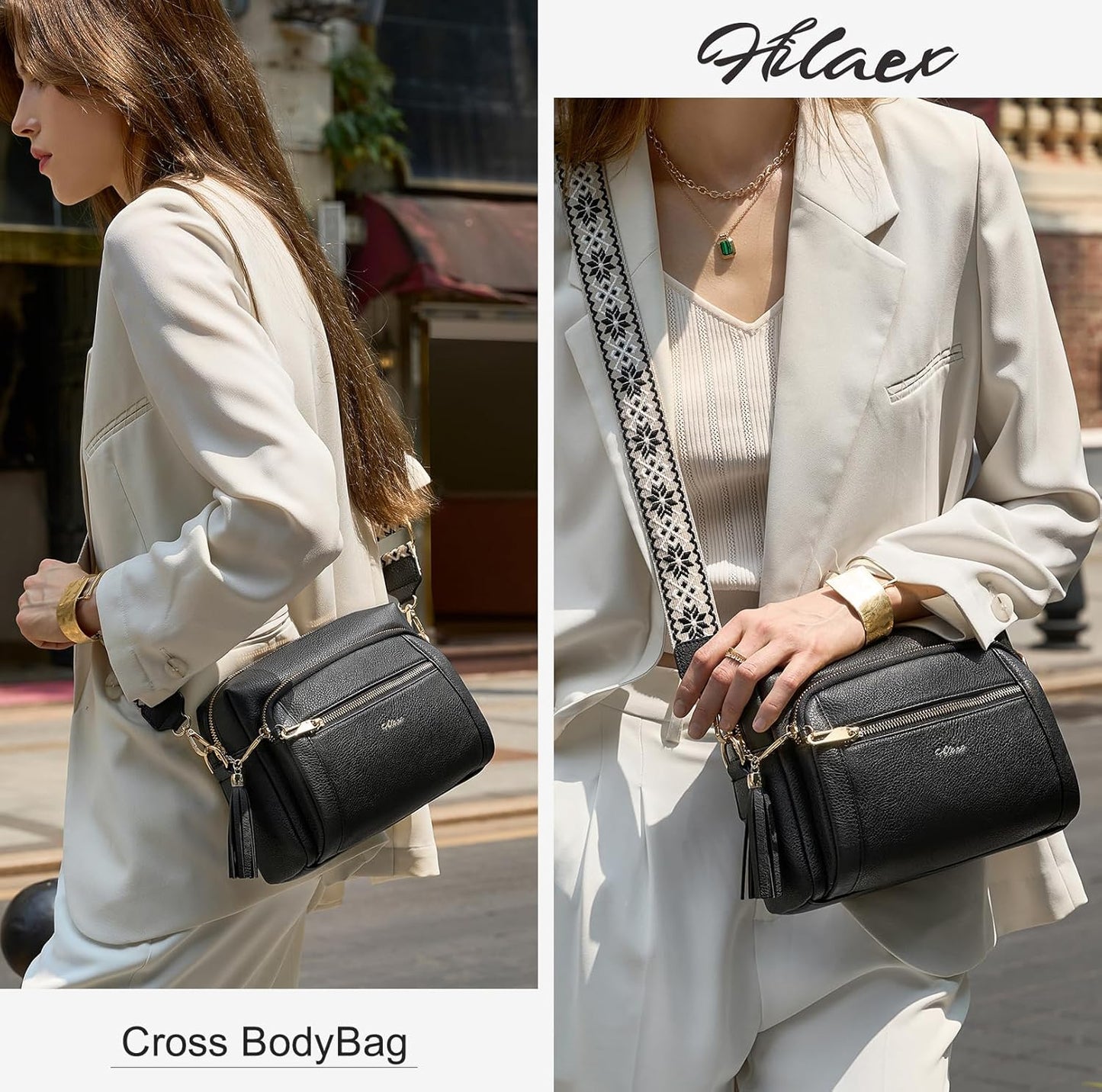 Women'S Cross Body Bags, Crossbody Bags for Women with Anti-Theft Function 4 Zip Compartments Women Shoulder Handbags with Adjustable Wide Strap