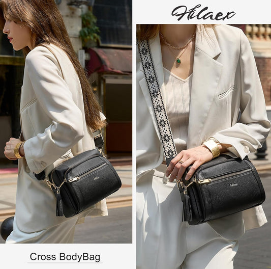 Women'S Cross Body Bags, Crossbody Bags for Women with Anti-Theft Function 4 Zip Compartments Women Shoulder Handbags with Adjustable Wide Strap