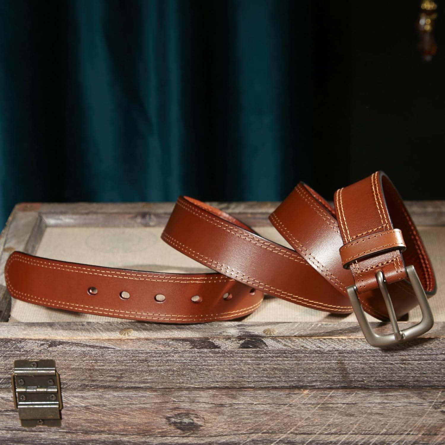 Men'S Genuine Leather Casual Every Day Jeans Belts, Handmade Men Leather Belt with Gift Box