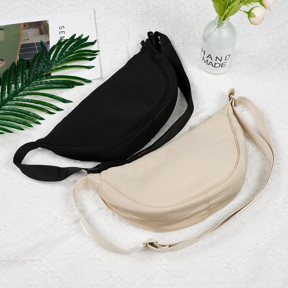 Crescent Bag, Nylon Dumpling Bag for Women, Hobos Crossbody Bag with Adjustable Strap, Women'S Casual Messenger Bag, Solid Color Chest Bag Shoulder Bag for Daily Use