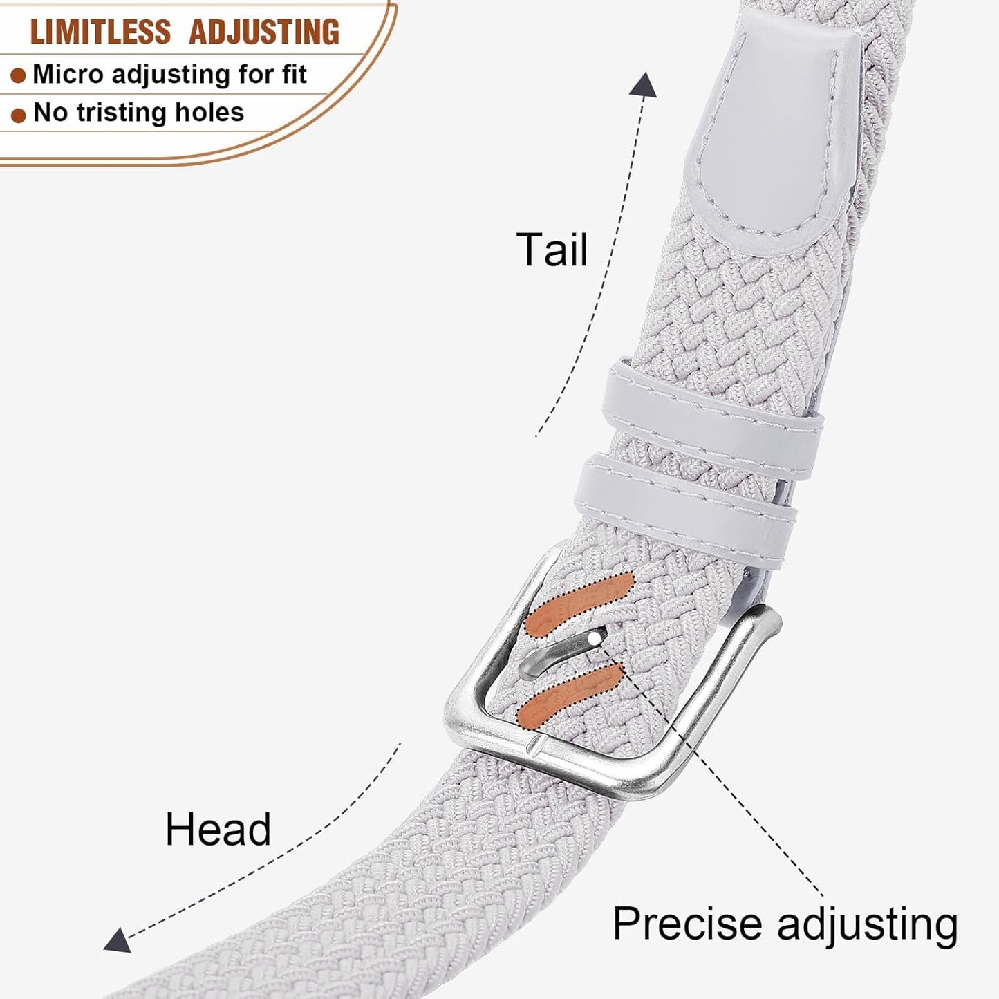 Mens Belt Elastic Belts for Men Stretch Braided Fabric Belts Casual Black Woven Golf Belt for Jeans