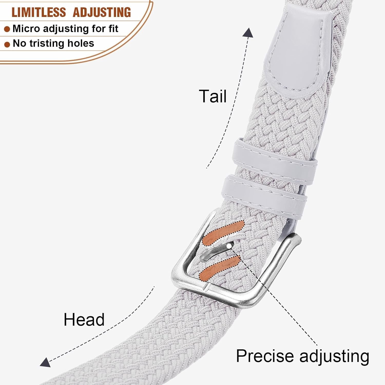 Mens Belt Elastic Belts for Men Stretch Braided Fabric Belts Casual Black Woven Golf Belt for Jeans