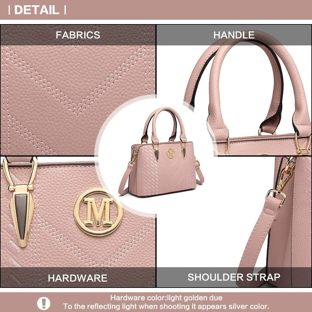 Handbag for Women, Woven and Chevron Pattern, M Logo on the Front, Top Handle or Shoulder Bag