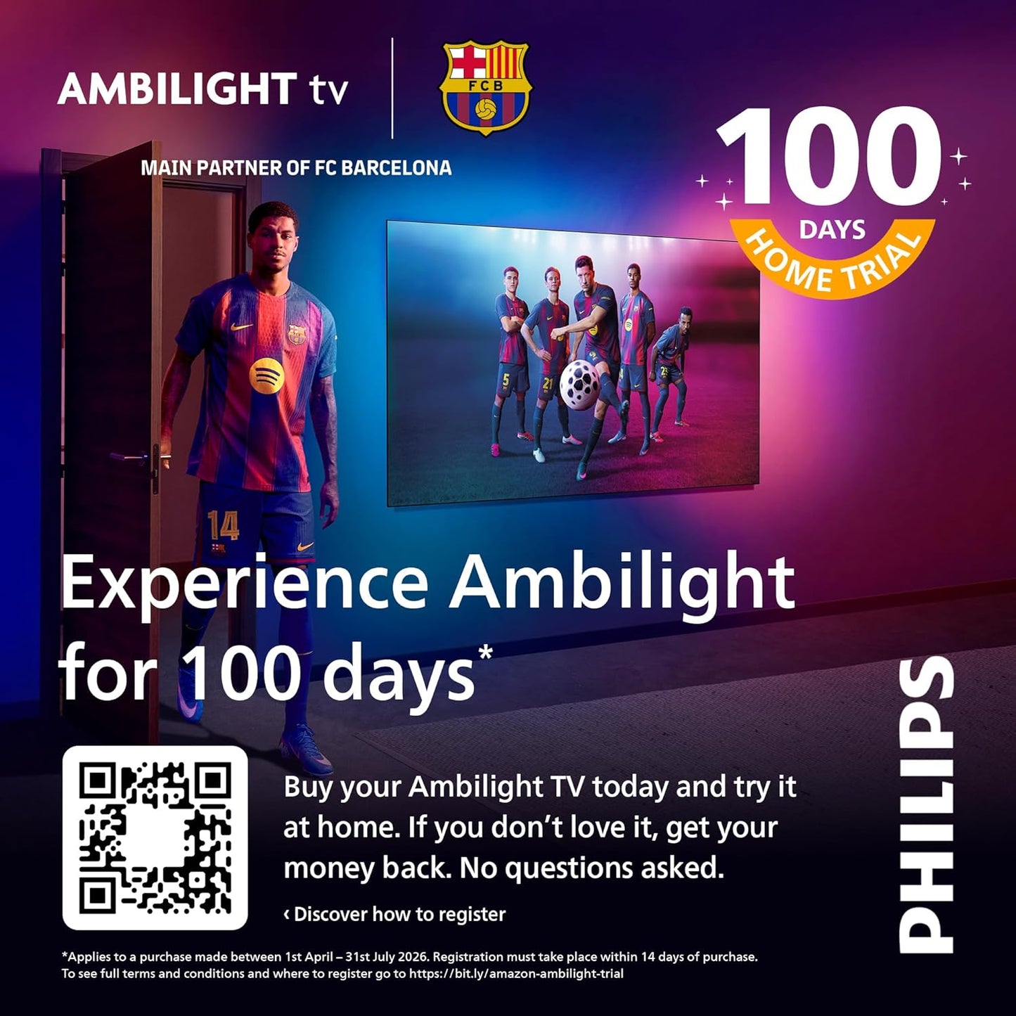 Philips Ambilight 55PUS8200 4K LED Smart TV - 55 Inch Display with Pixel Precise, Ultra HD, Titan OS Platform and Dolby Atmos Sound, Works with Alexa and Google Voice Assistant