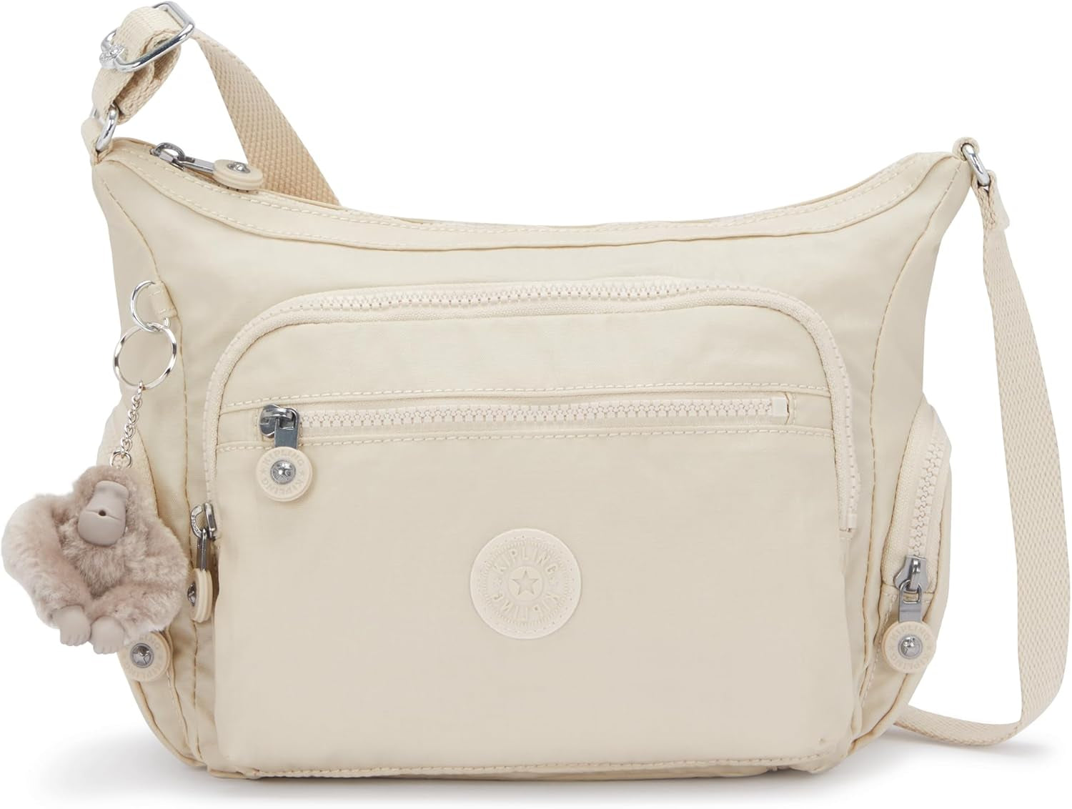 GABBIE S Small Crossbody, Beige Pearl (White)