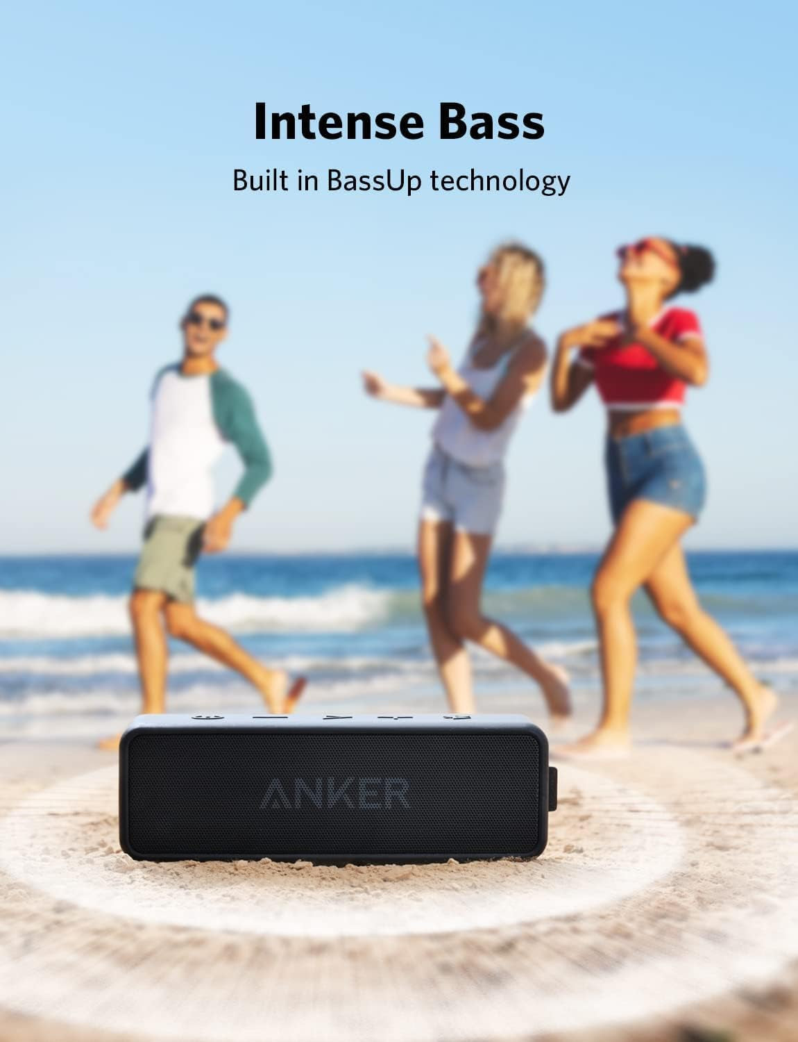 Soundcore 2 Portable Bluetooth Speaker with 12W Stereo Sound, Bassup, IPX7 Waterproof, 24-Hour Playtime, Wireless Stereo Pairing, Speaker for Home, Outdoors, Travel (Black)