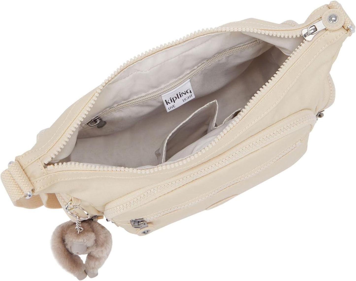 GABBIE S Small Crossbody, Beige Pearl (White)