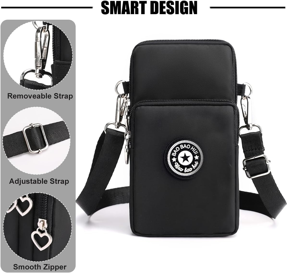 Crossbody Bags for Women, Waterproof Phone Pouch Wrist Bag Zipper Phone Bag Small Handbag Crossbody Shoulder Bag Compatible with Iphone 15 Pro Max/15/14/13/12/11 Samsung Galaxy S23 S22…