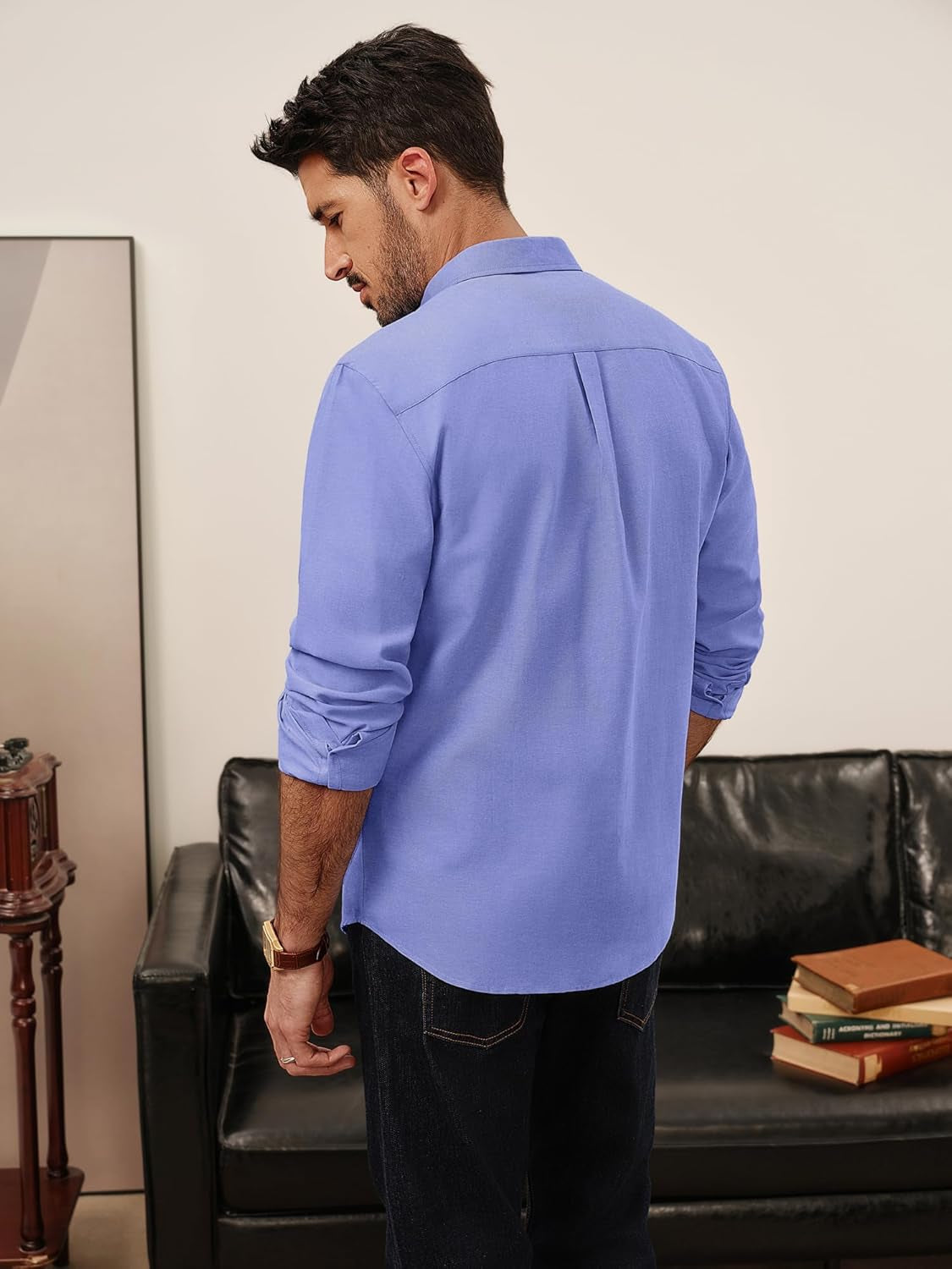 Mens Shirts Long Sleeve Button down Oxford Shirts with Pocket