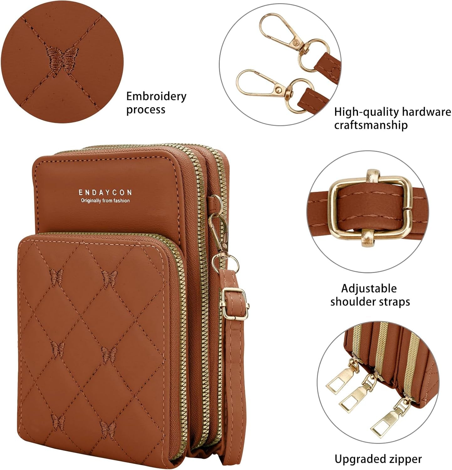 Small Crossbody Bags Mobile Phone Wallet Bags with Large Capacity and Adjustable Shoulder Strap for Women Girl